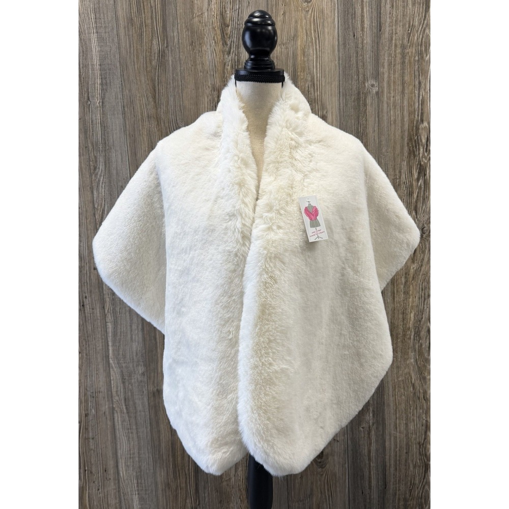 Christian Siriano Ivory Faux Fur Wrap Shawl "One Size" Special Event Glamour NWT